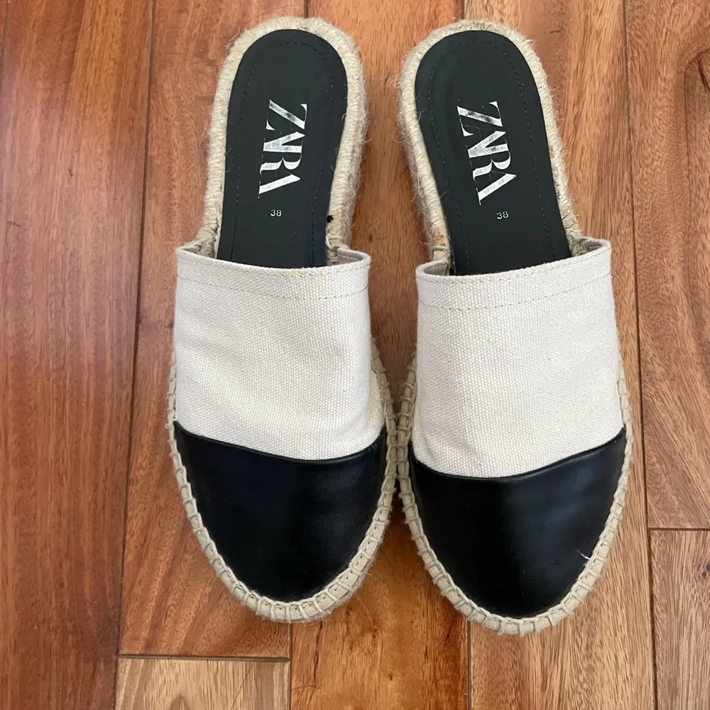 ZARA Cap Toe Platform Espadrille Mules - Image 3