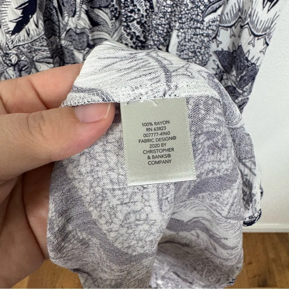 Christopher & Banks Petites Blue Floral Sleeveless Maxi Dress Size Xlarge Petite - Image 5