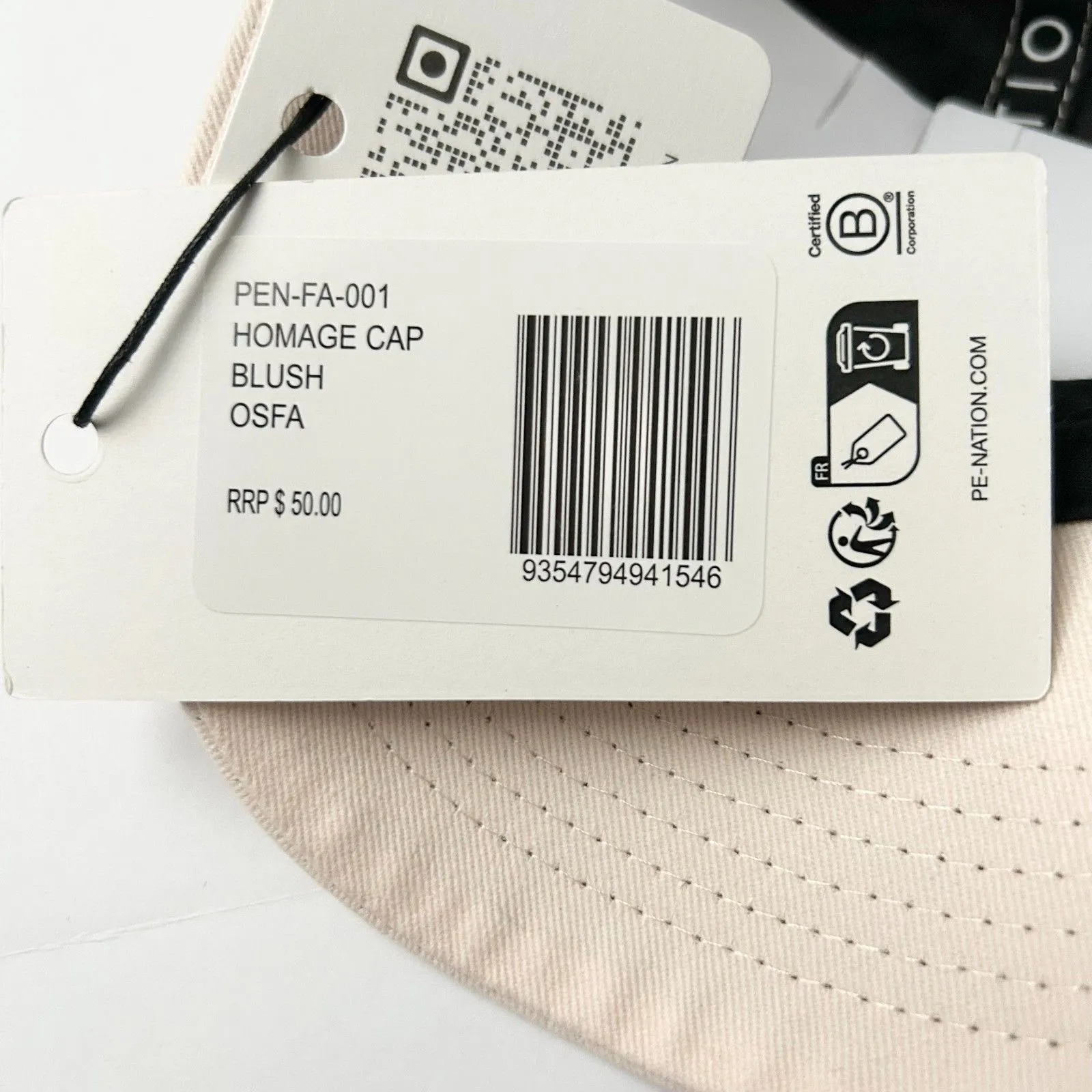 NEW P.E Nation Homage Cap in Blush One Size Fits All Adjustable Strap Tan - Image 5