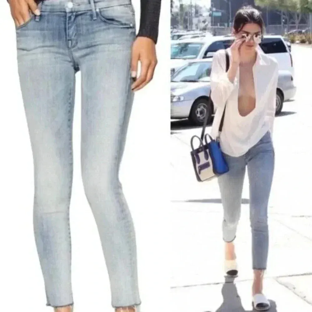 Mother Denim Looker Ankle Fray Jeans in Clear as Day Size‎ 25 Blue - Image 2