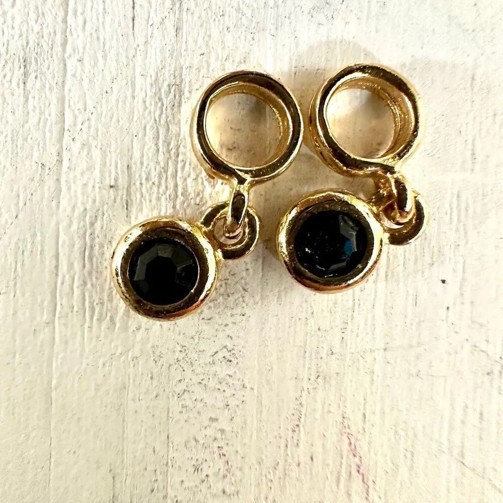 Gold tone interchangeable charm earrings - Image 4