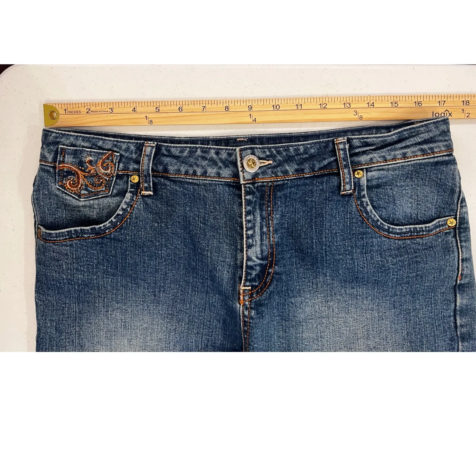 Vintage Lawman Embellished Jeans Western Straight Leg‎ Cowgirl Rodeo Size 11/12 - Image 5