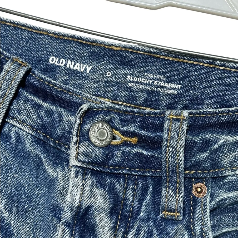 Old Navy Slouchy Straight OG Distressed Ankle Denim Size 0 - Image 5