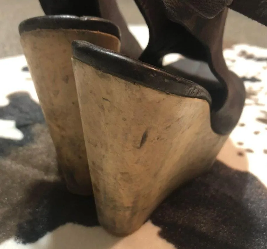 ALLSAINTS Black Leather Wedge - Image 3