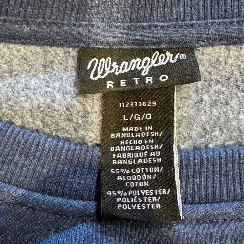 Wrangler Women’s Blue Crewneck Sweatshirt Size Large | Casual Pullover Top - Image 4