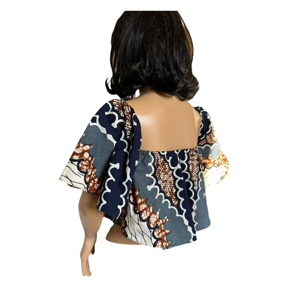 Vintage Royal Native crop off or on the shoulder crop print top size small - Image 15