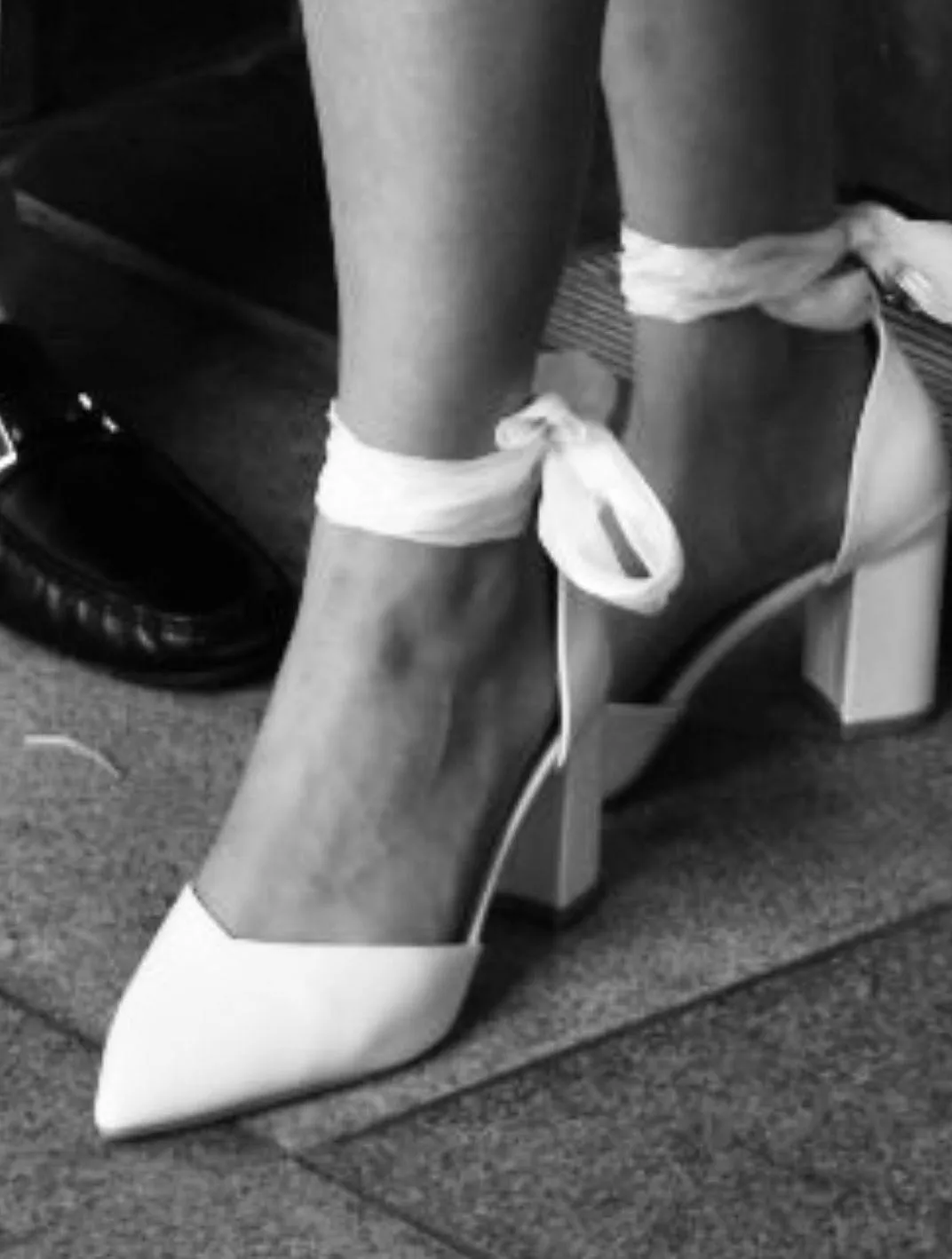 Amazon White Heels With Satin Ties - Image 5