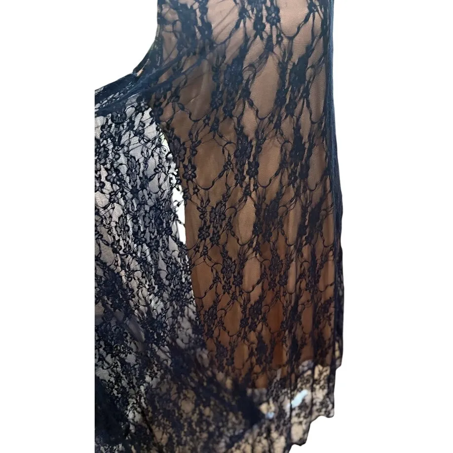 Love Squared Navy/Nude Lace Hi Lo Halter Neck Cocktail Dress Size 1X NWT - Image 3