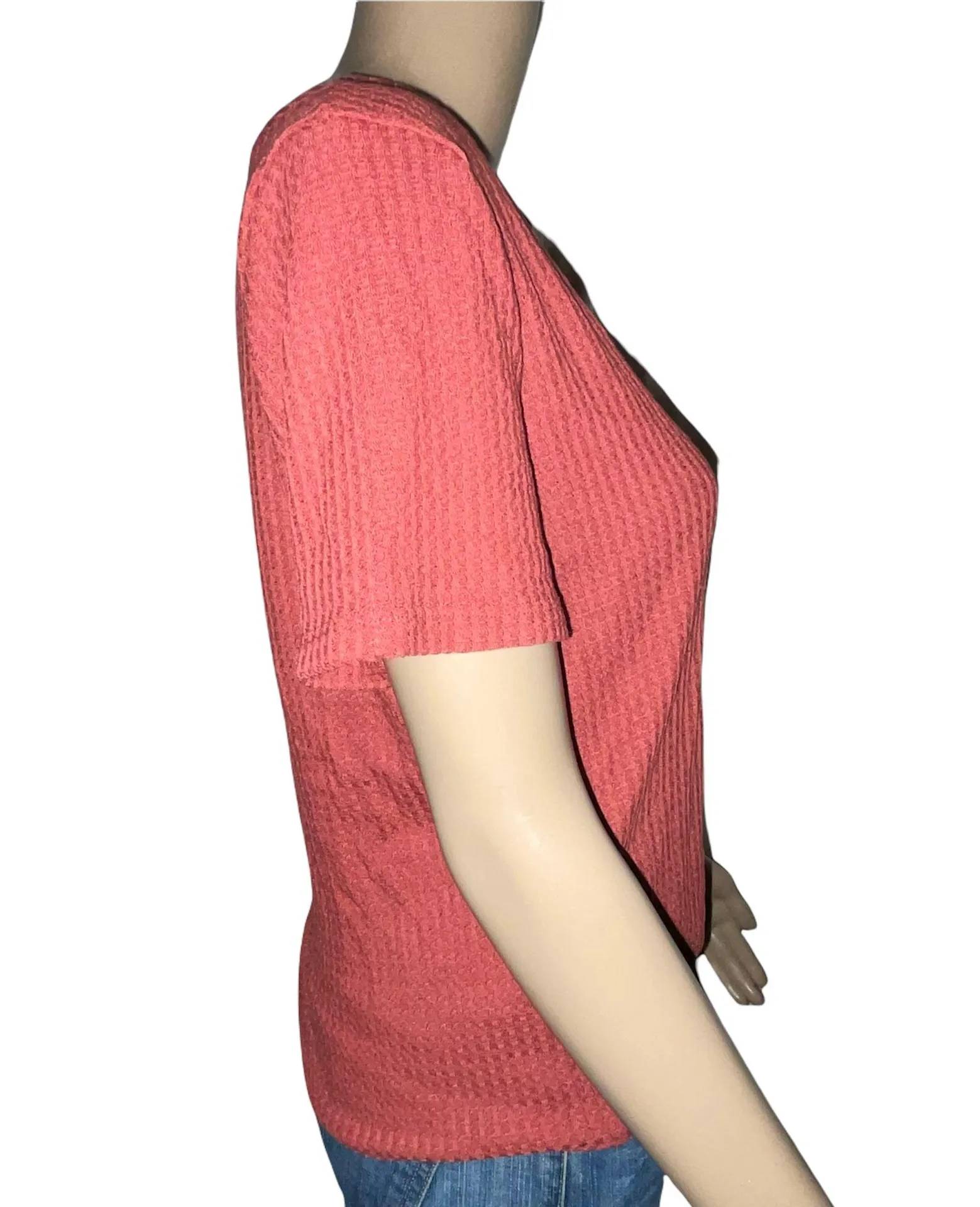 Waffle Knit Waist Tie Tee - Image 2