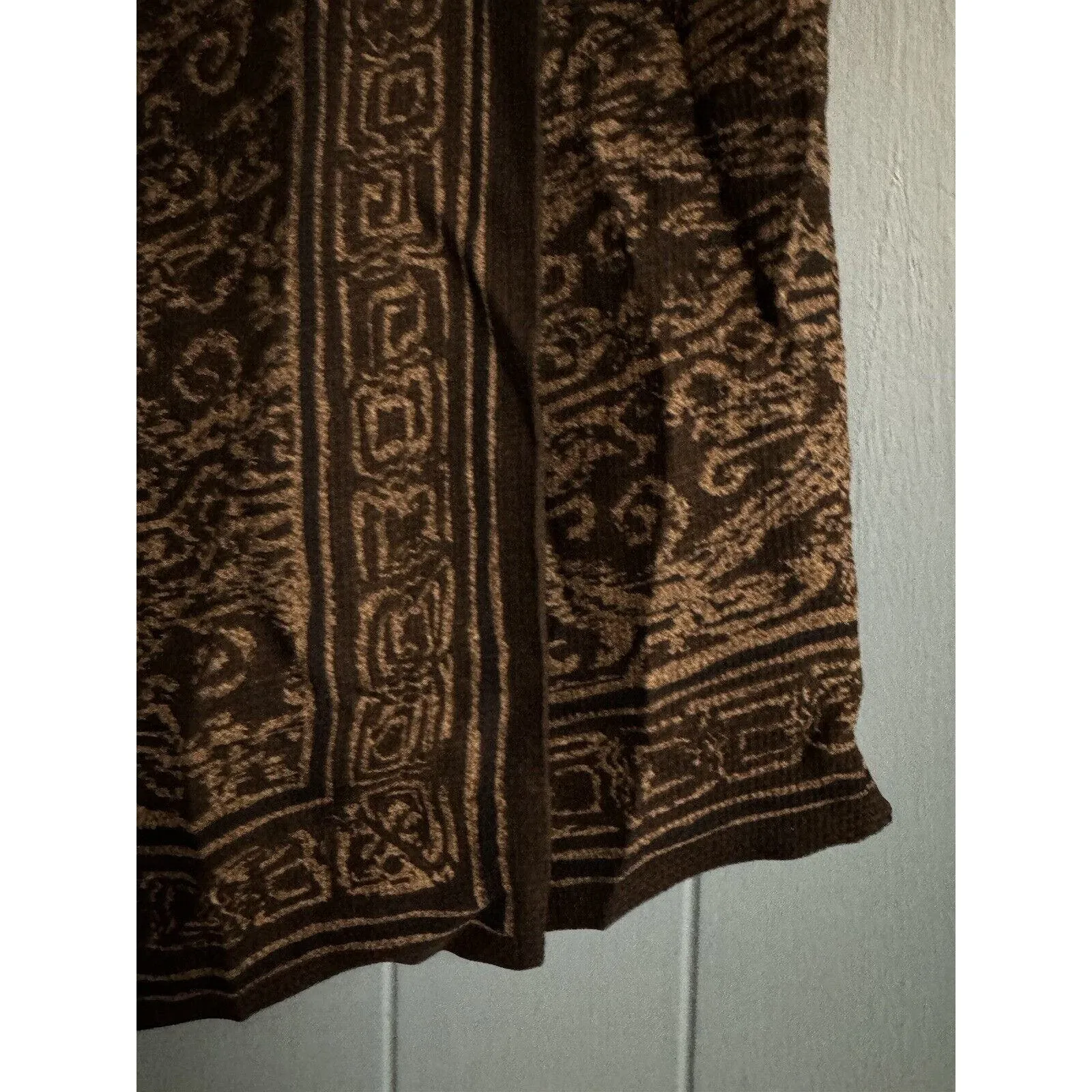 Vintage Jones New York Brown Print 100% Silk‎ Wrap Pencil Skirt Size 10 - Image 3