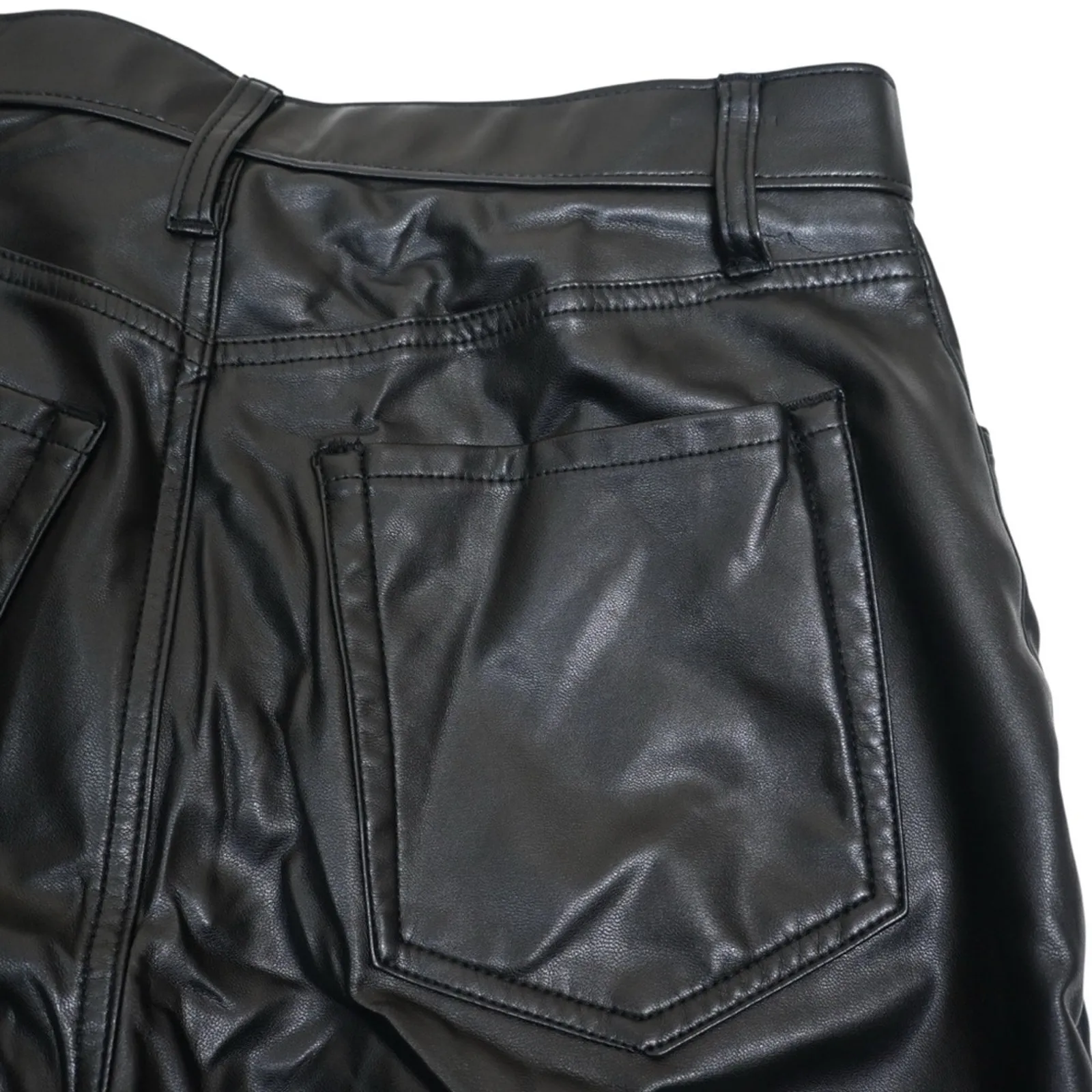 Abercrombie & Fitch Womens 12 Faux Leather The Ankle Straight Ultra Rise Pants - Image 8