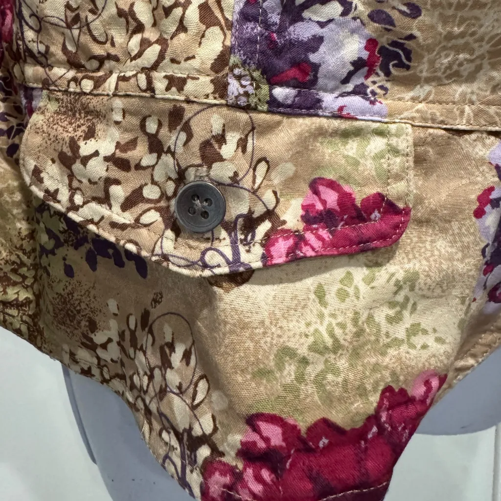 CHRISTOPHER & BANKS Floral Patterned Zip Up Women’s Jacket Size L Boho Western - Image 4