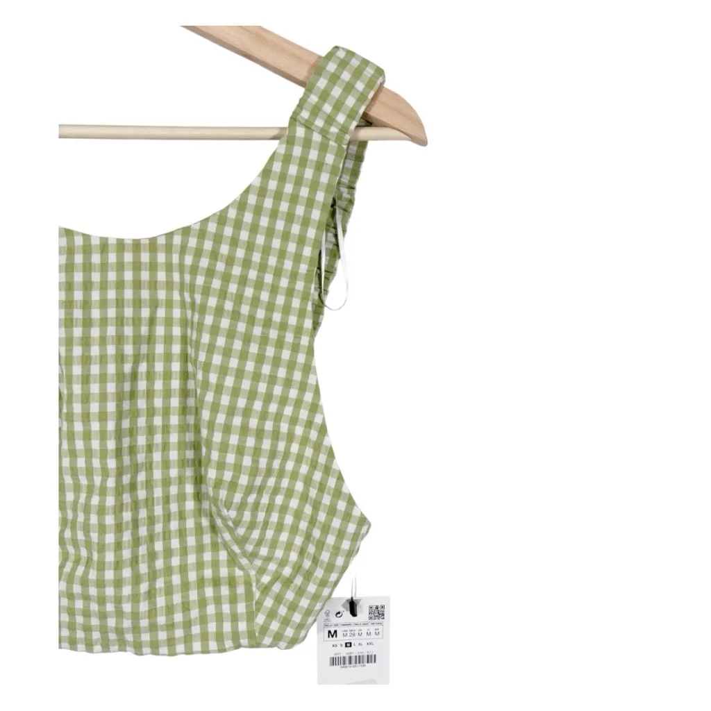 NEW Zara Gingham Sleeveless Open Back Crop Top Size Medium - Image 6