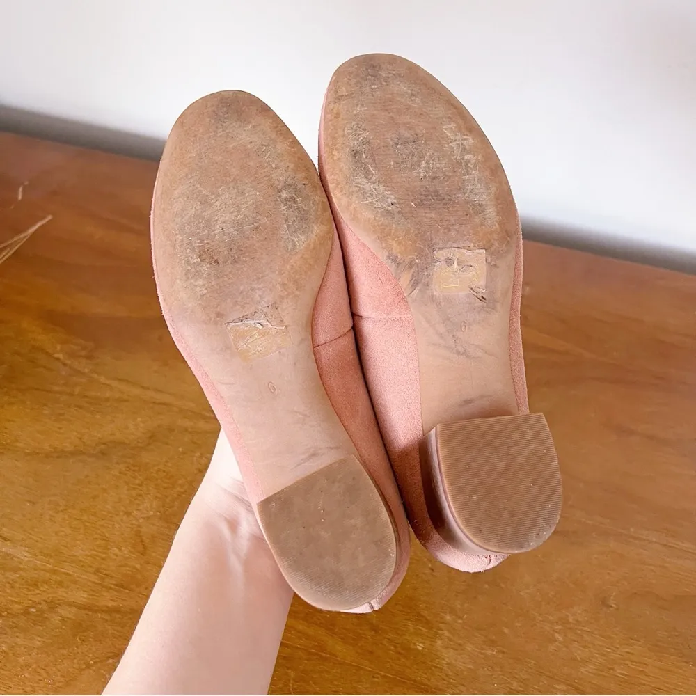 Madewell • Ella Low-Heel Pumps block heel round toe Dusty Clay pink suede - Image 11