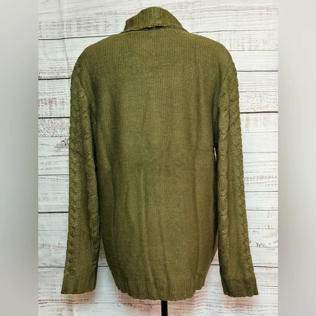 Green Cable Knit Cardigan - Image 3
