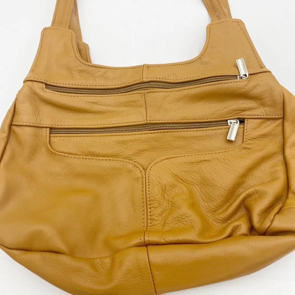 Light Brown/Dark Beige Double Long Handled Hobo Handbag NWOT - Image 2