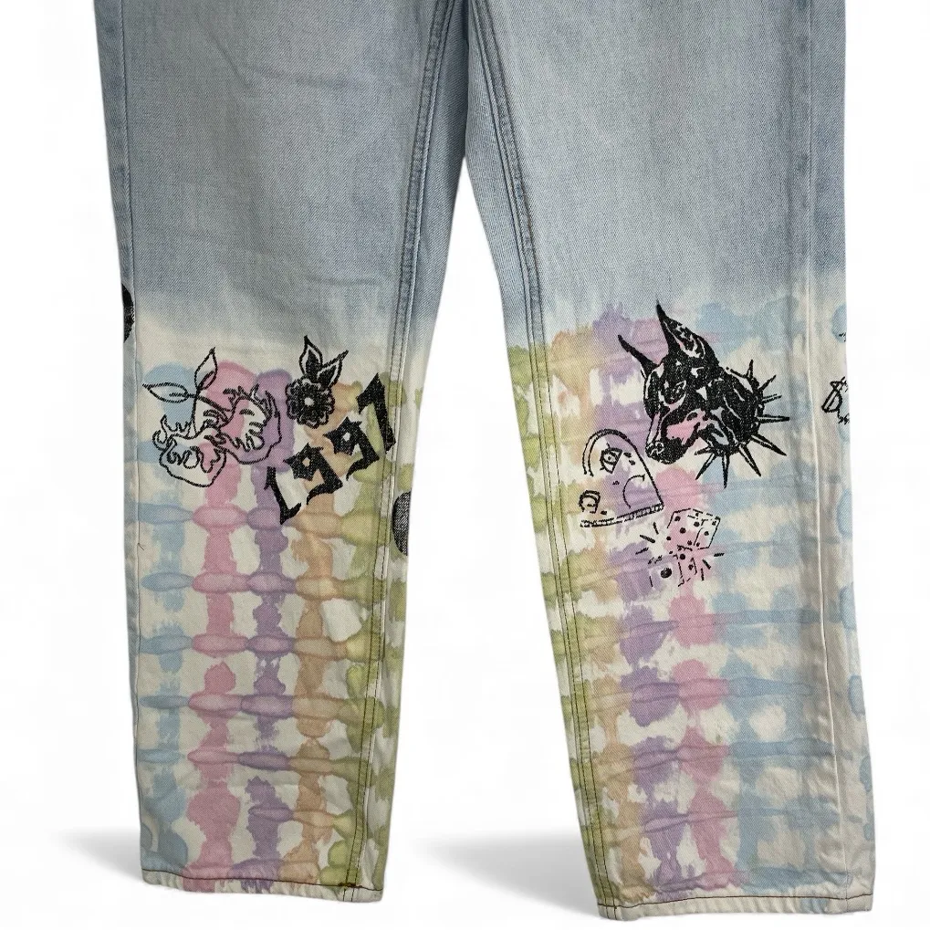 BDG Urban Outfitters High Rise Cowboy Graffiti Art  size 27 - Image 2