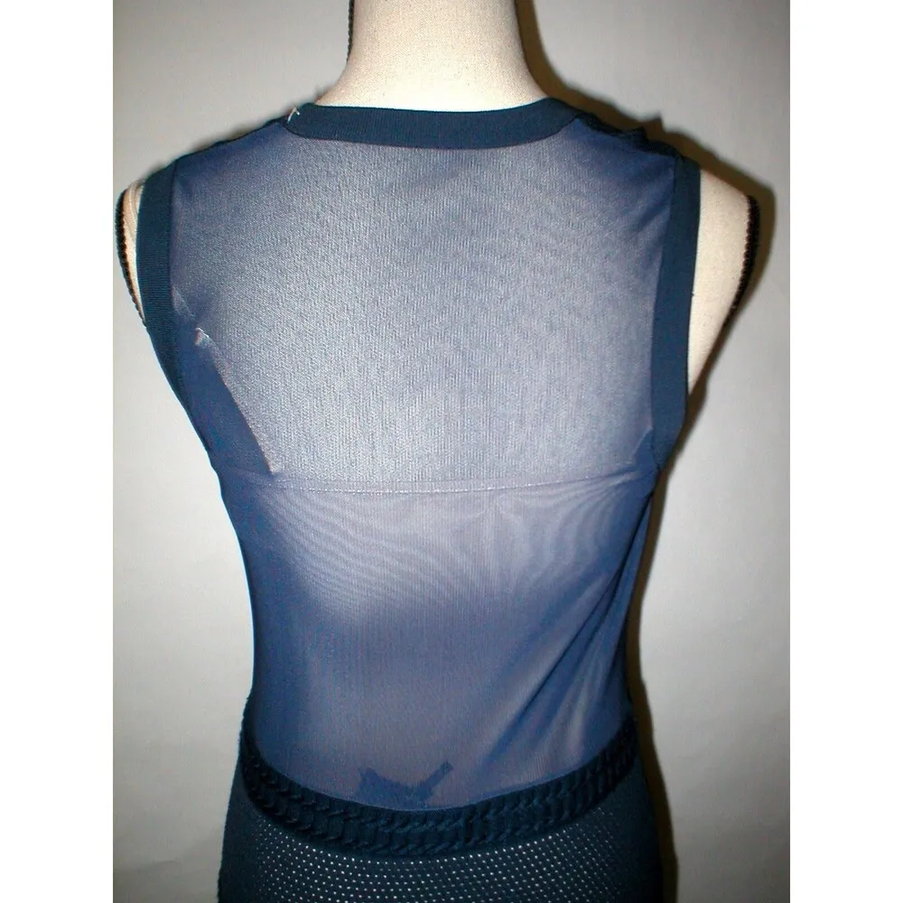 New Womens $535 Rag & Bone Navy Blue Dress Sheer Knit Marbella Medium M Cocktail - Image 12