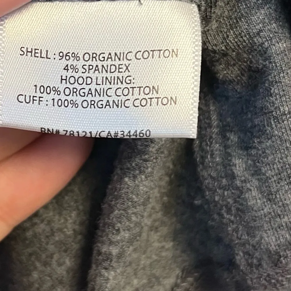 Eileen Fisher Hoodie Heathered Grey Zip Up Asymmetrical Hem Sweatshirt Sz M EUC - Image 11