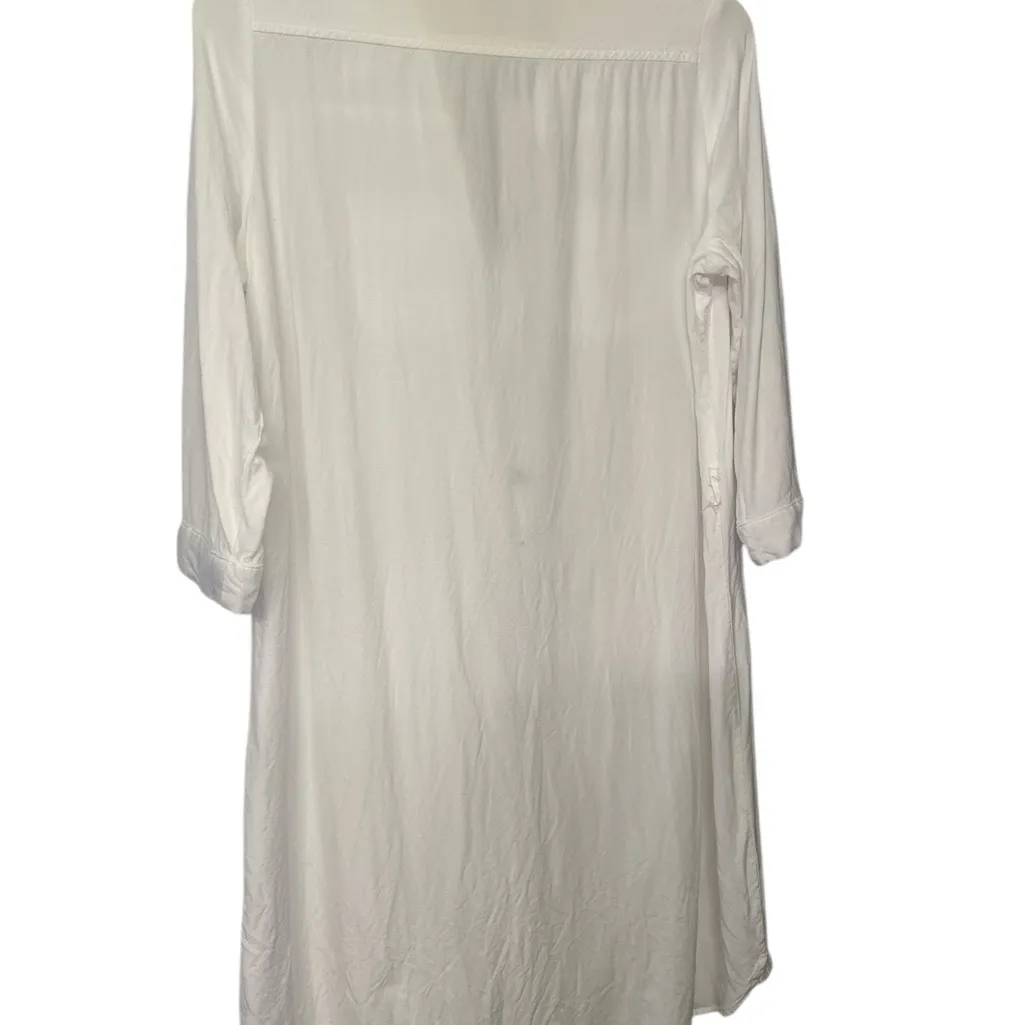 Midnight Sky White Button-Up Shirt Dress - Image 2