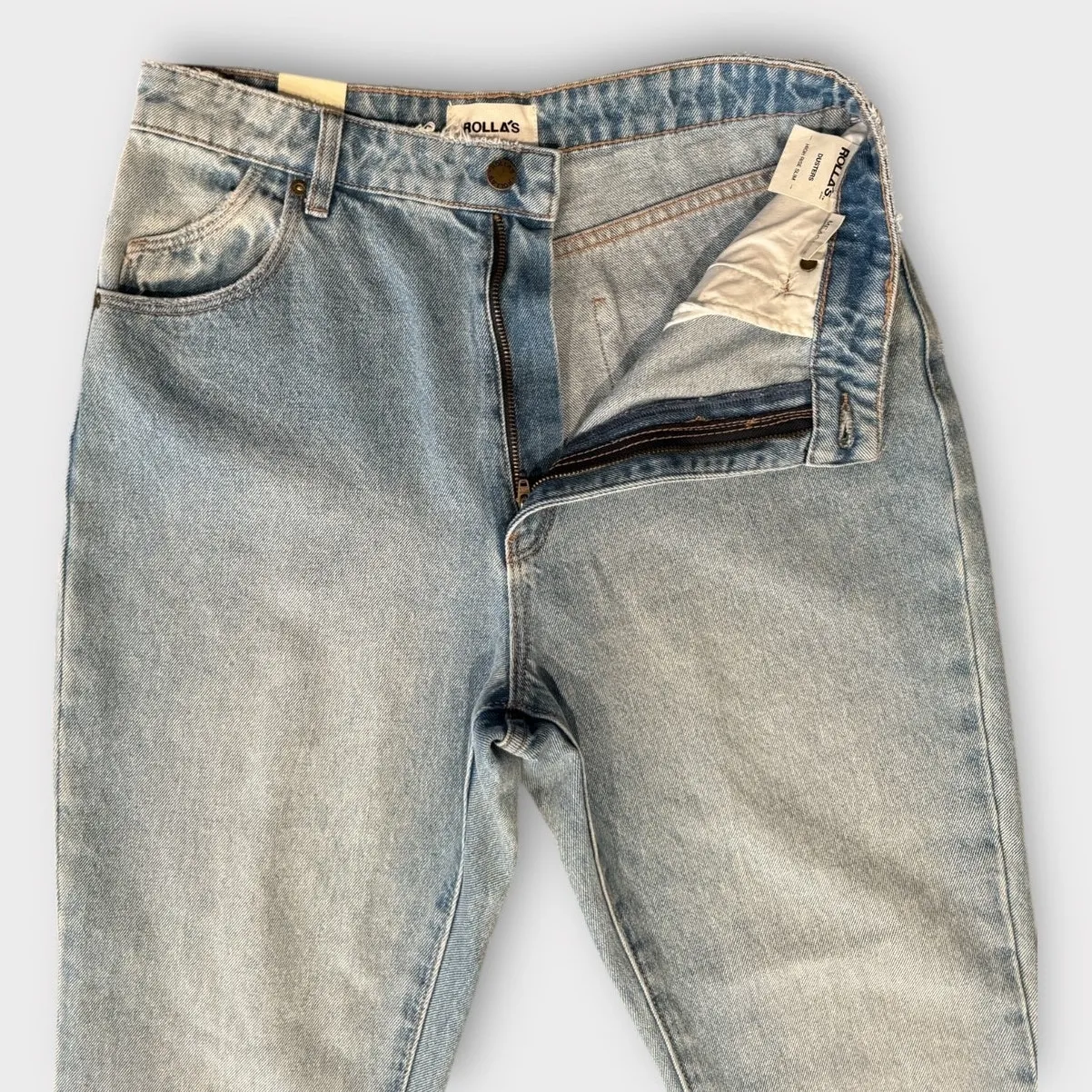 ROLLA'S Duster High Rise Slim Straight Jeans In Old Stone Size 31 Blue - Image 8