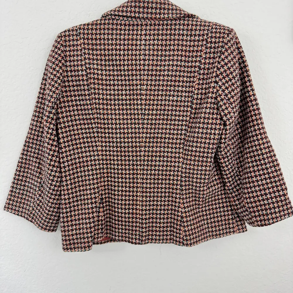 Modcloth  Women's Informed Ensemble Plaid Blazer  Brown Houndstooth Size L - Image 8