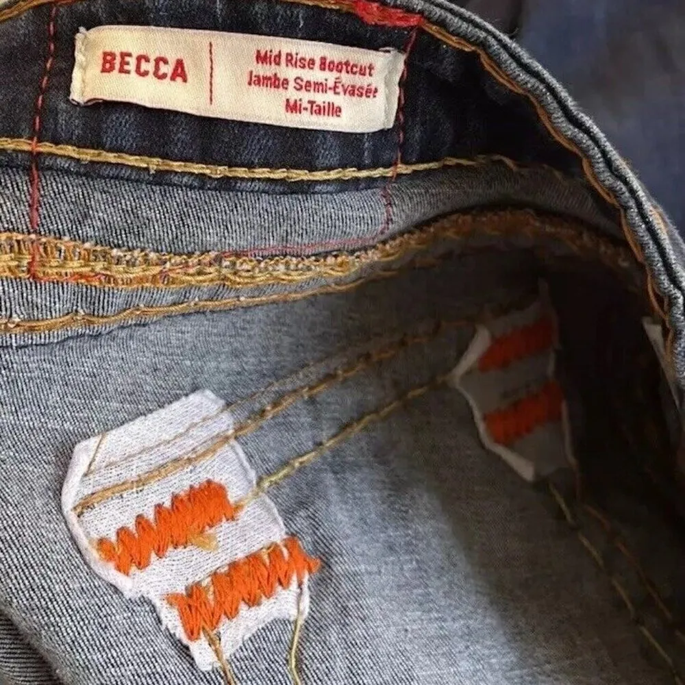 True Religion Becca Jeans Sz Women’s 29 Blue Dark Wash Mid Rise Boot cut Stretch - Image 15