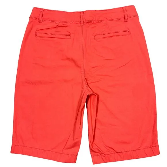 St. John's Bay‎ Bermuda Shorts Sz 12 Coral Peach Pink Stretch Modest Vacation - Image 2