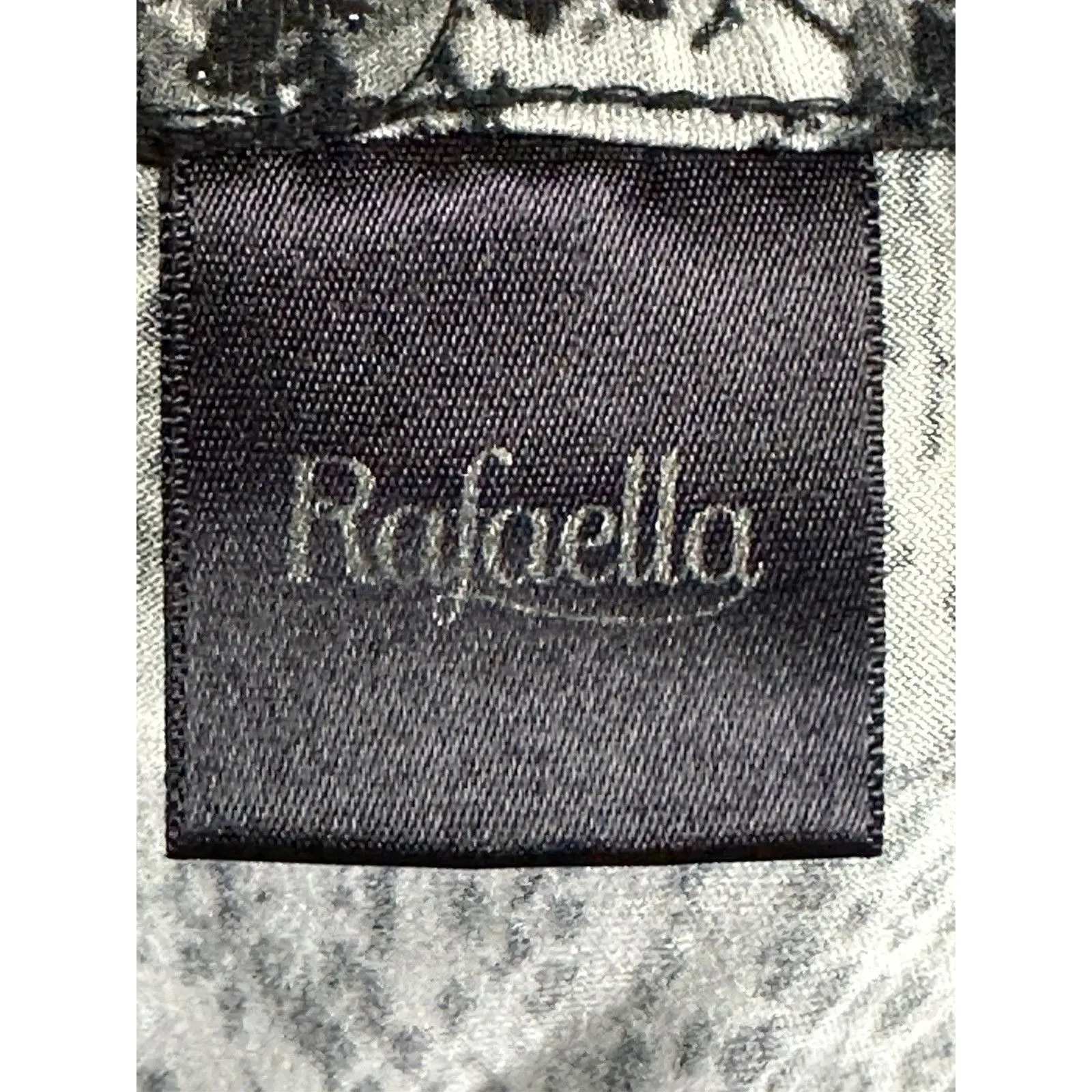 Rafaella Black & Gray Snake Print Ruffle Cuff Stretch Top Size S - Image 9