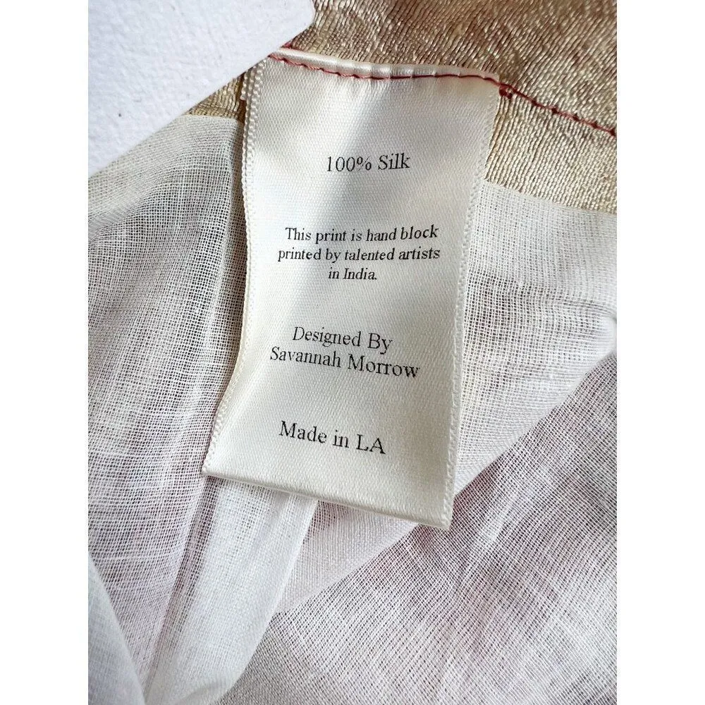 Savannah Morrow Ahimsa Pant in Orla NWT Silk Floral Print High Rise Flare Medium Pink - Image 13