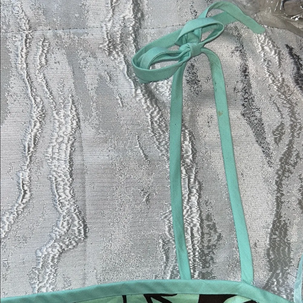 Etcetera Aqua and Brown Leaf Print Midi Dress - Image 7