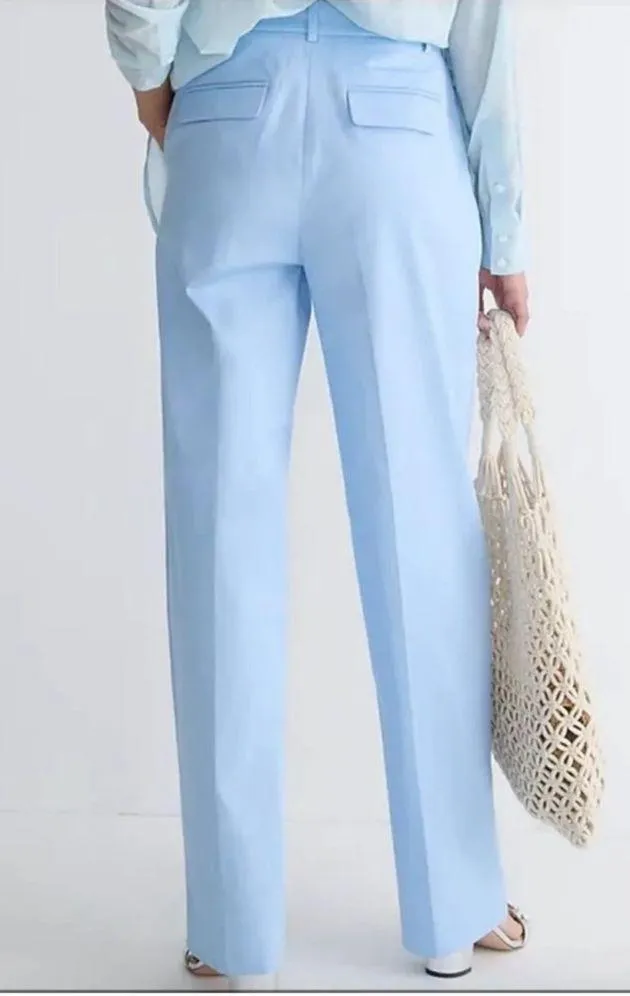 J.Crew $128 Essential Straight-Leg Pant Frozen Lake Blue 6 NWT - Image 2