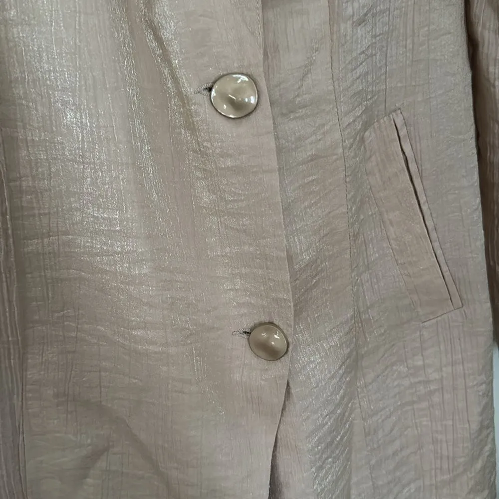 AKARISE GOLD METALLIC BLAZER DRESS Gold Size M - Image 4