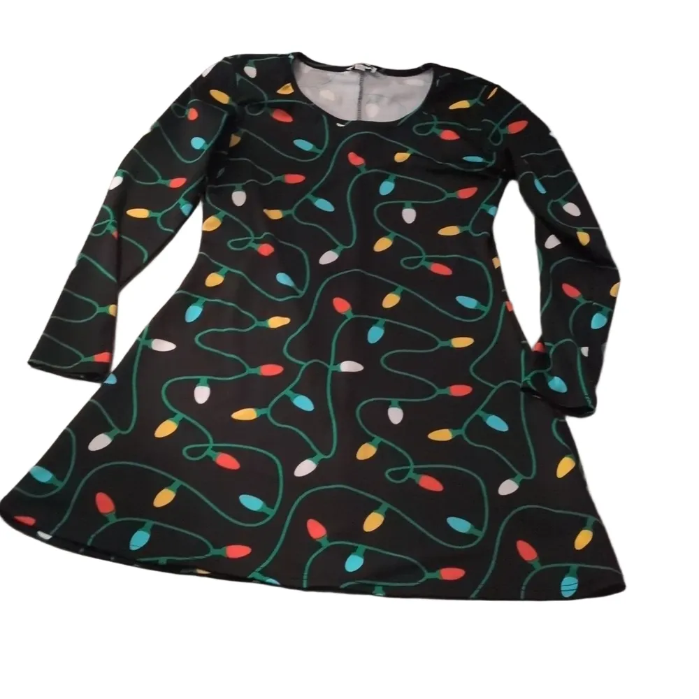 Tipsy Elves Long Sleeve Twinkle Light Dress Size Medium - Image 2