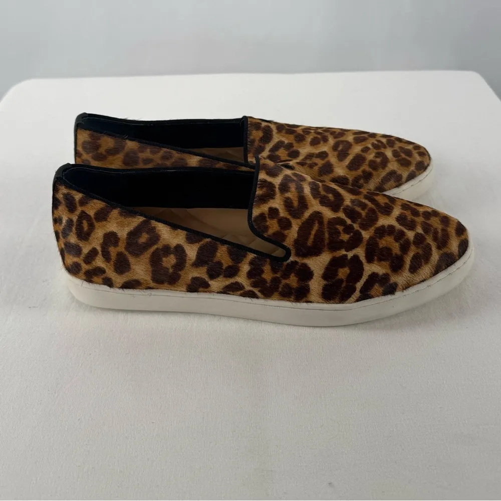 Birdies The Swift Leopard Print Calf Hair Leather Slip On Sneakers Size‎ 8 - Image 5