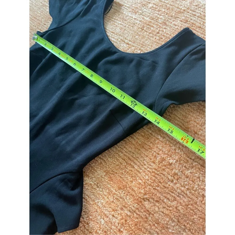 Zara Trafaluc Dress Women Small Black Stretch  Peplum Ruffle Mini Size M - Image 8