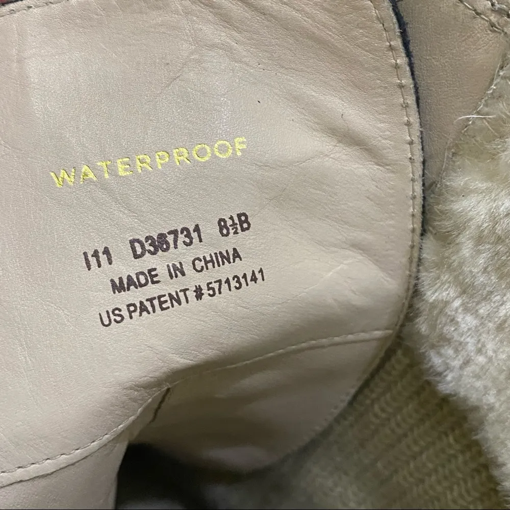 Cole Haan Nike Air Faux Fur Trim Black Waterproof Lace Up Combat Boots 8… - Image 14