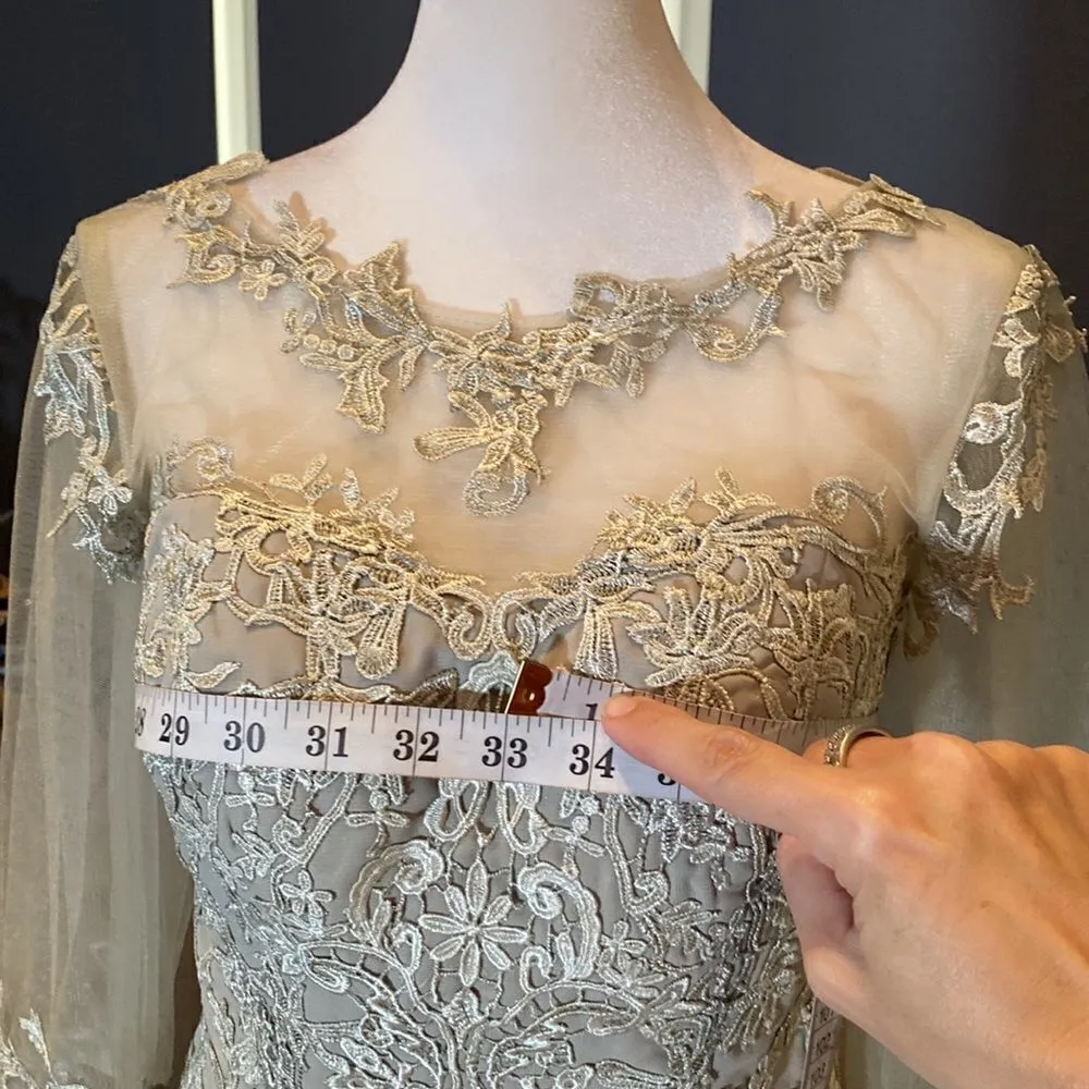 Women’s Short Gray Dress Ruffle Skirt Zip Up Back Size XS - Image 15