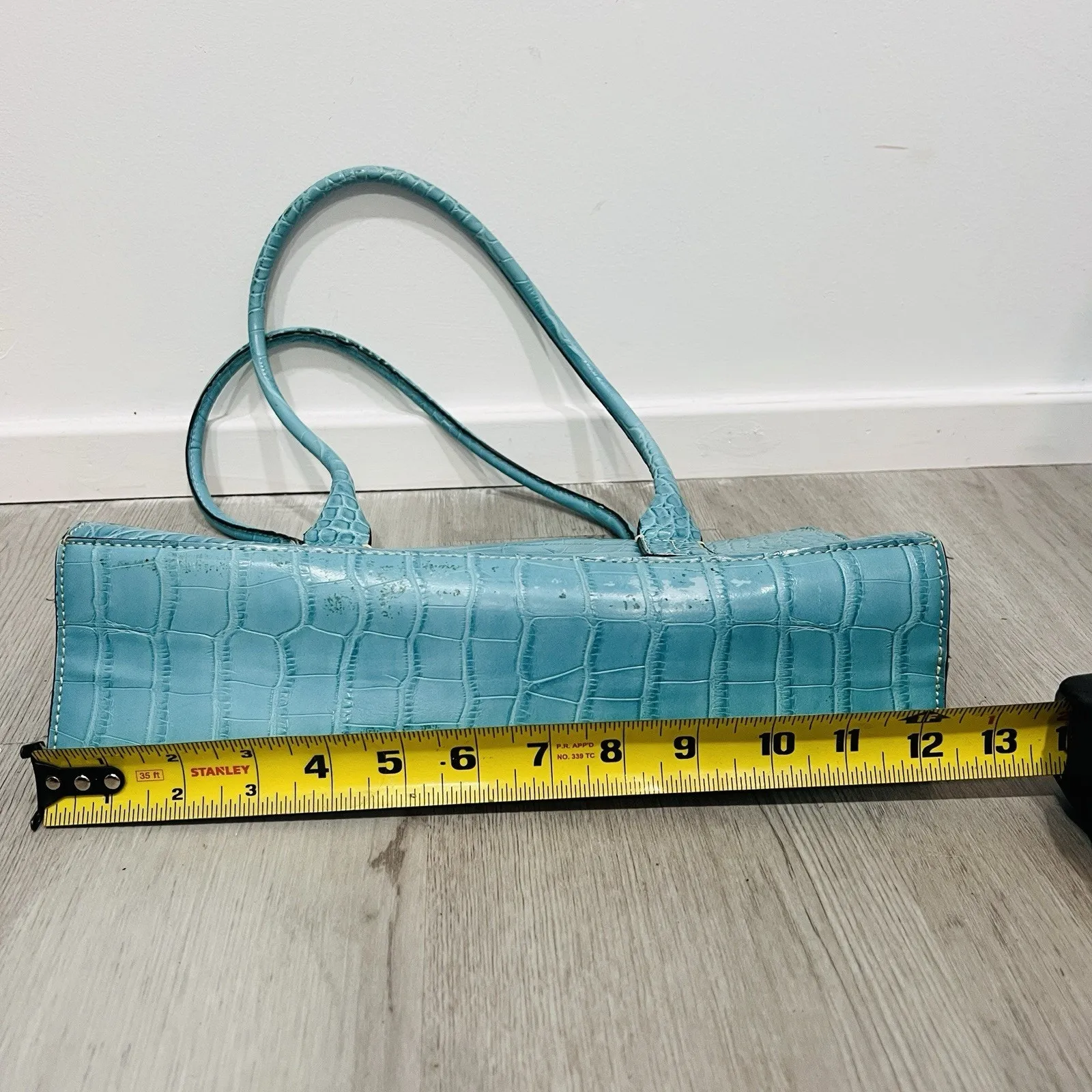 Vintage Textured Teal Tommy Hilfiger Purse And Change Purse Wallet Set - Image 8