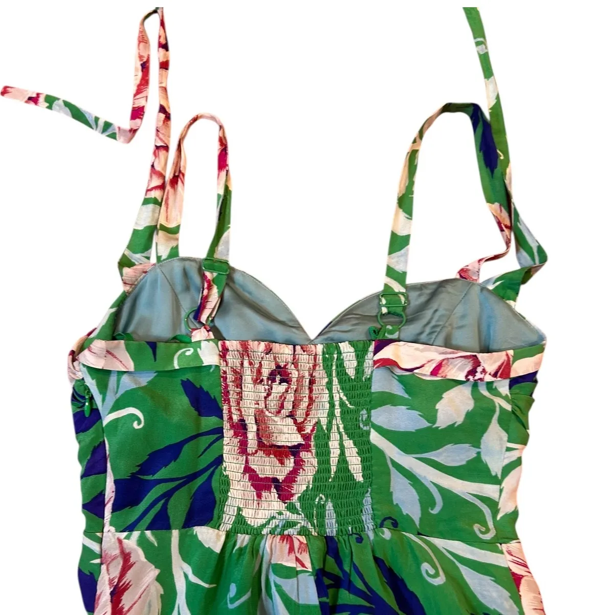 ANTHROPOLOGIE MOULINETTE SOEURS Women's Silk Halter Dress Size 0 Rosamund Floral - Image 7