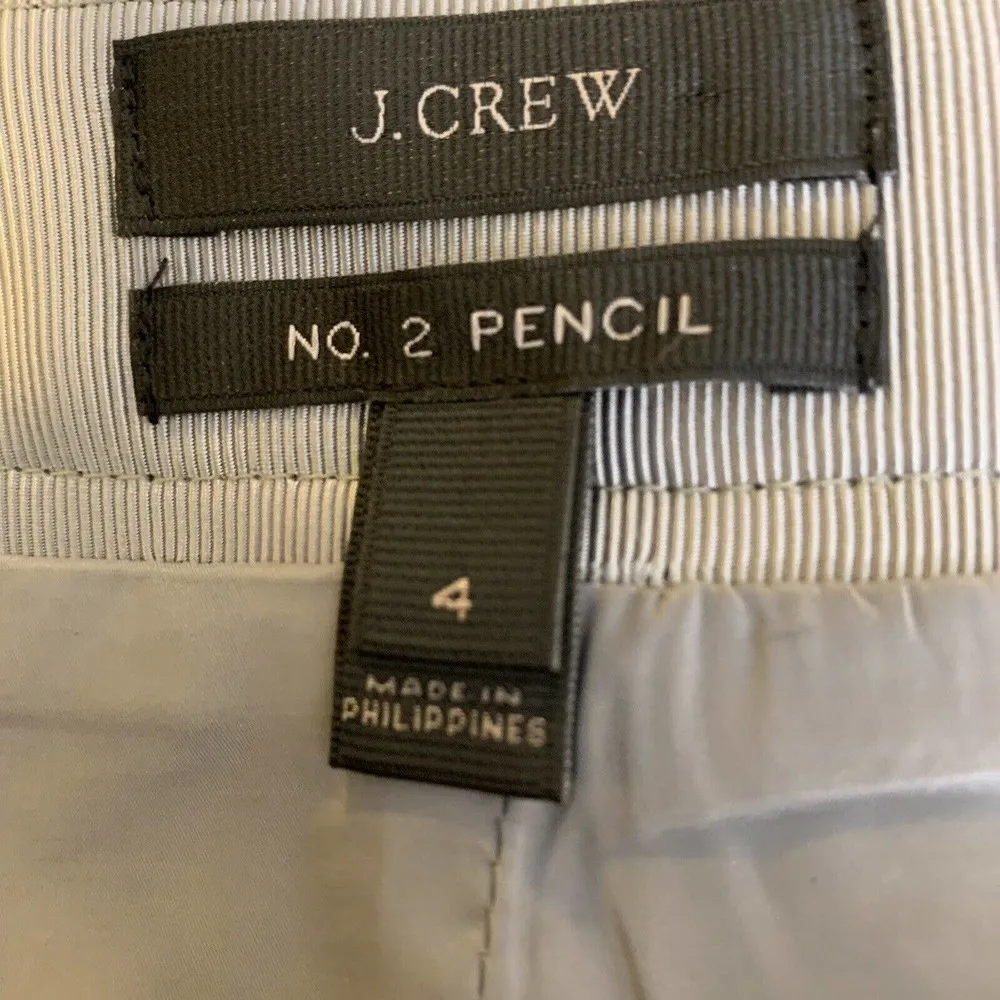 J Crew Grey Wool No 2 Pencil Skirt Size 4 - Image 3
