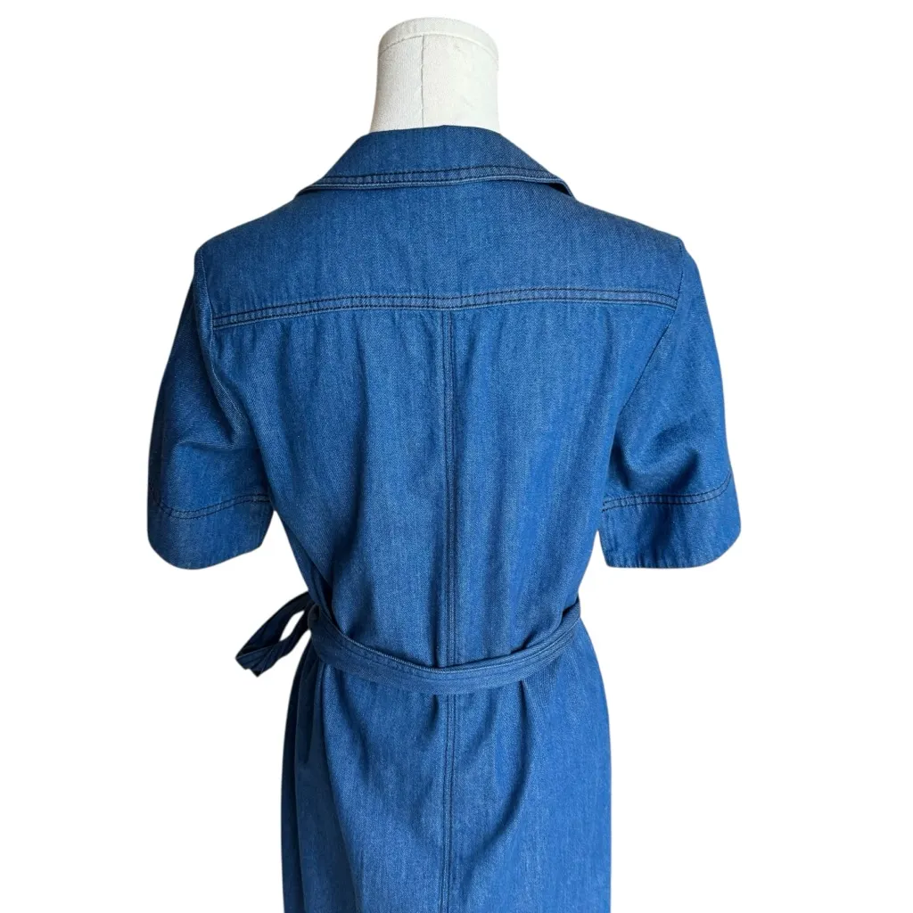 Kate Spade - Denim Utility Shirtdress Belted Cotton Shirt Dress Sz 2 - Image 7