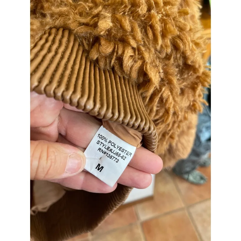 Olivaceous teddy bear bomber jacket medium - Image 3