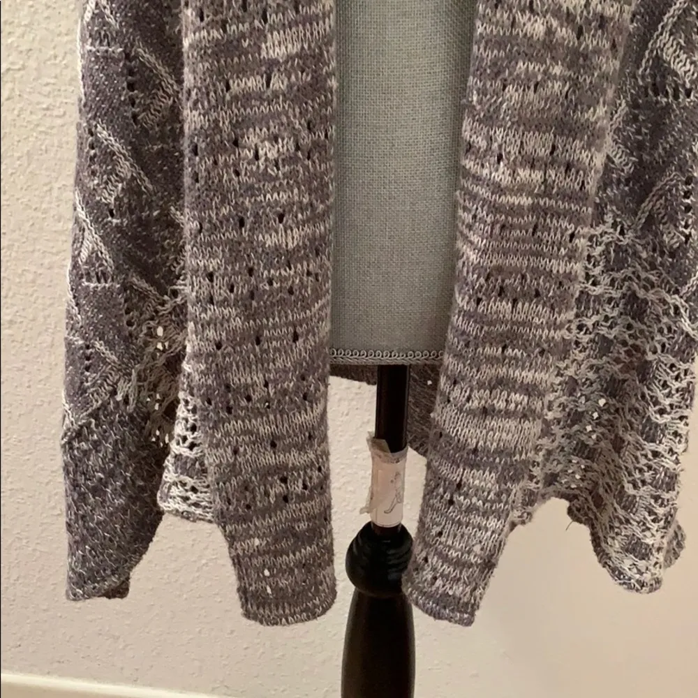 Moth Anthropologie Draped Lavena sweater gray grey vest XS Small Excellent RARE - Image 5