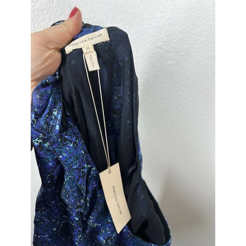 Rebecca Taylor Blue Floral Silk Maxi Dress - Image 5