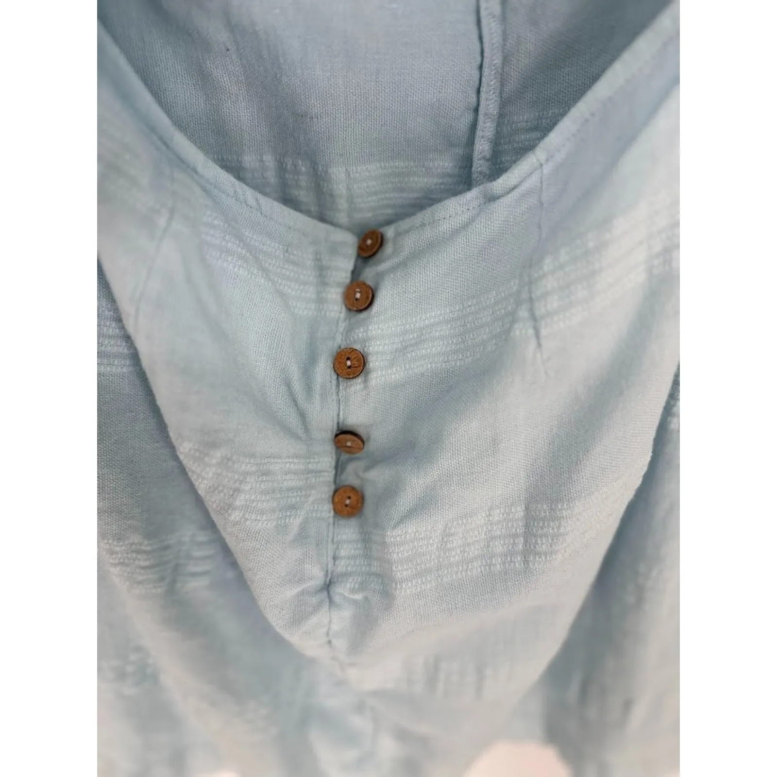 Free People Go Get Em Skort Dress Linen Romper Large Blue Coastal Beach Resort - Image 6