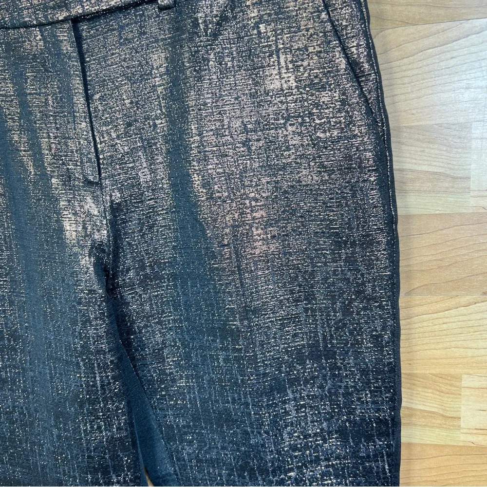 Pure Collection Size 6 Cropped Bronzed Lined Pants W/Front and Back Pock… - Image 3