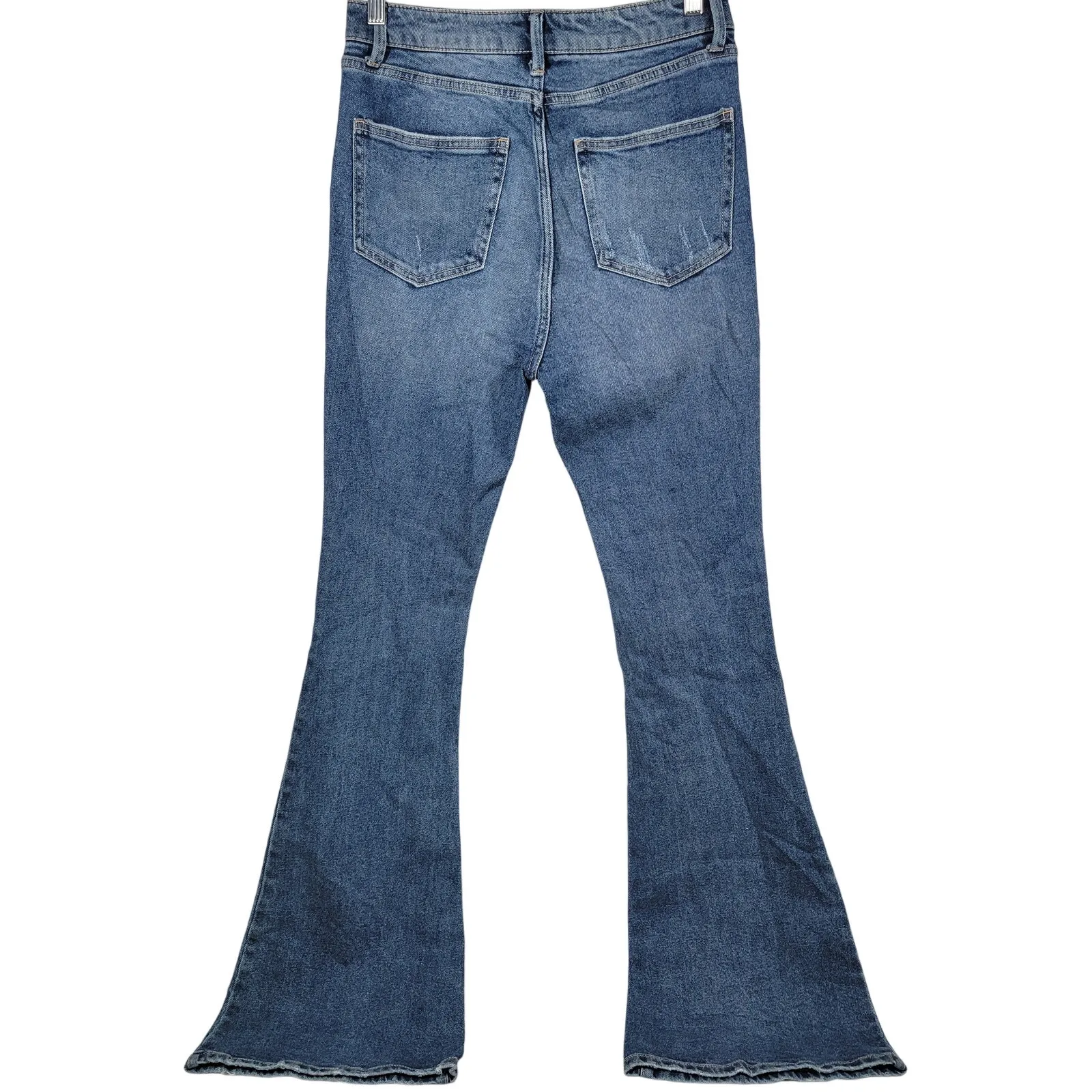 AFRM Womens Bell Bottom Jeans Size 28 Distressed High Rise Flare Denim Blue - Image 2