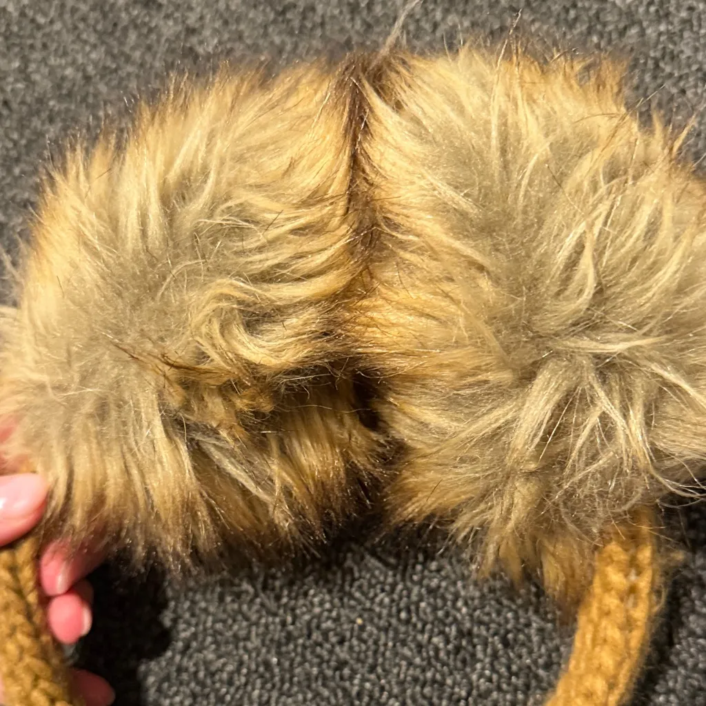 Faux Fur Earmuffs in Brown and Tan - Image 3