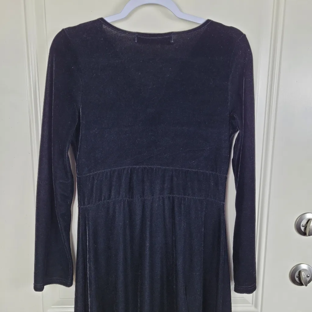 Hopeless Romantic Black Velvet Maxi Dress Long Sleeve Size L Large Gothic Witch - Image 9